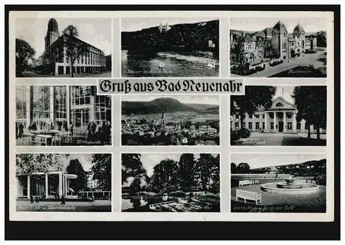 AK Gruss aus Bad Neuenahr: 9 Bilder, BERLIN 4.1.1944 als Ortspostkarte