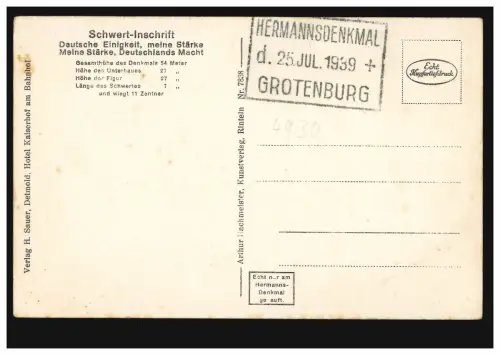 AK Graus de Detmold: 8 images avec monument Hermanns, inutilisé
