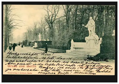 AK Gruss de Berlin: Monuments dans l'allée de la Sieges, BERLIN W 64 g 8.12.1904