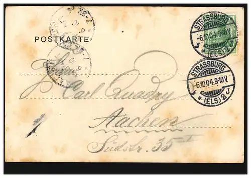 AK Gruss de la boîte à stylo: Maison Kammenzell, la plus ancienne maison de Strasbourg, 1904