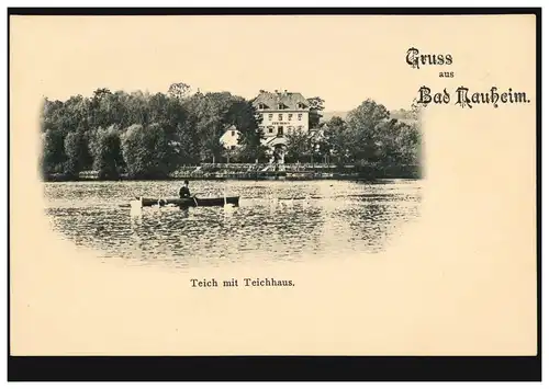 AK Gruss de Bad Nauheim: étang avec maison d'étang, non utilisé