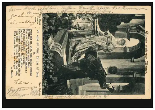 Künstler-AK Hans Makart: Liebespaar - Die Begrüßung, CÖLN 29.1.03 nach MICHEROUX