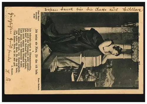 Künstler-AK Hans Makart: Sehnsucht BERLIN 21.10.1901 nach SANDERSDORF 22.10.01