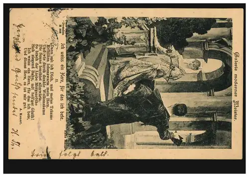 AK H. Makart: Couple d'amour BERLIN 23.10.01 après SANDERSDORF 23/10/01