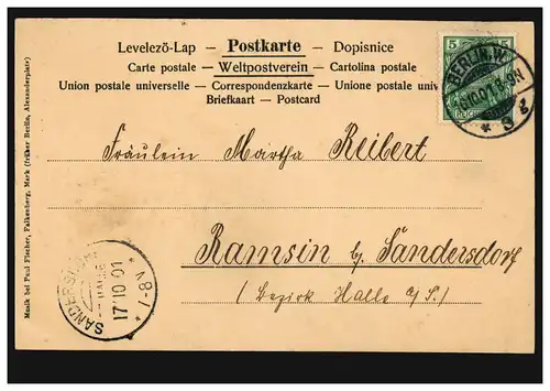 Künstler-AK Probst: Glaube an Gott BERLIN 10.10.1901 nach SANDERSDORF 17.10.01