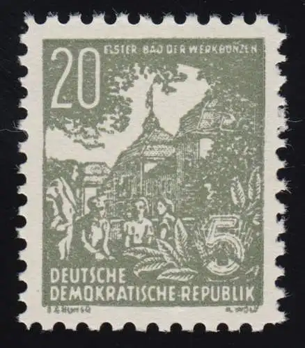 Propagandafälschung 10 Fünfjahrplan 20 Pfennig Bad der Werkbonzen ** signiert