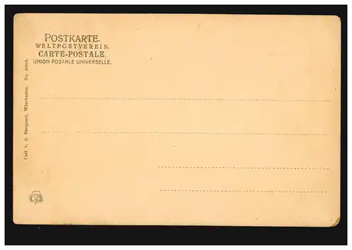 AK Gruss de Wiesbaden: Wilhelmstraße avec promenade, vers 1900, inutilisé