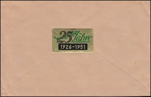 83+85+86 Glocke Klöppel nach rechts + Notopfer MiF R-Brief LORCH 45.2.1952