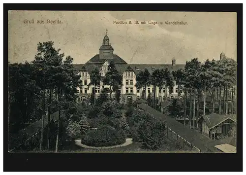 AK Gruss de Beelitz: pavillon B. III. avec des halls à coucher et à changer, non utilisés