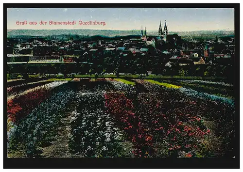 AK Gruss aus der Blumenstadt Quedlinburg, um 1900, ungebraucht