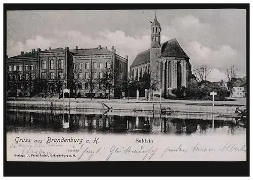 AK Gruss de Brandebourg/H.: Saldria, 27.7.01 vers ZELENDORF/WANNEEBAHN 28.7.