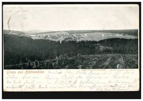 AK Gruss aus Hahnenklee: Panorama, 29.8.1899 nach MARIENFELDE bei BERLIN 30.8.99