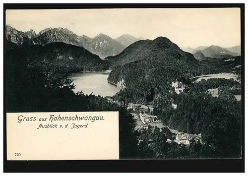 AK Gruse de Hohenschwangau: Vue de la jeunesse, vers 1900, inutilisé