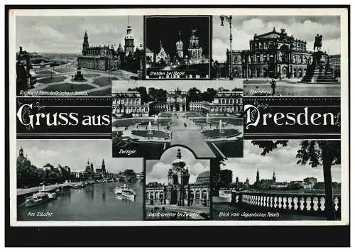 AK Graus de Dresde avec 7 images avant la destruction, DRESDEN 2.9.1938