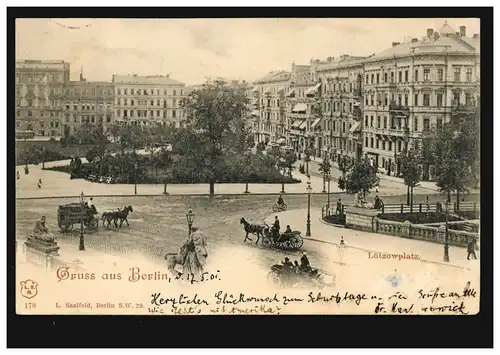 AK Gruss aus Berlin: Lützowplatz, 17.5.1901 nach MÜNCHEBERG (MARK) 18.5.01