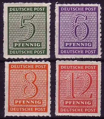 116-119 CX Postmeistertrennung 4 Werte Roßwein mit Wasserzeichen X komplett **