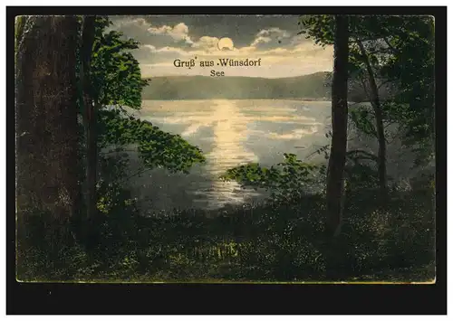 AK Gruss de Wünsdorf: Le lac, ZOSSEN ÜBÜNGENTZ 16.8.1915 comme poste de terrain