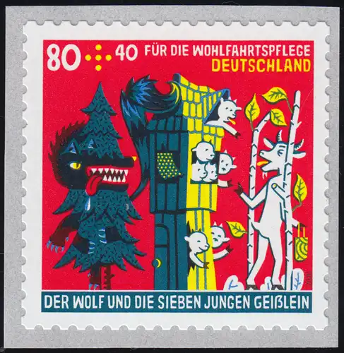 3526 Le loup et les sept petits morceaux autocollants en rouleau, **