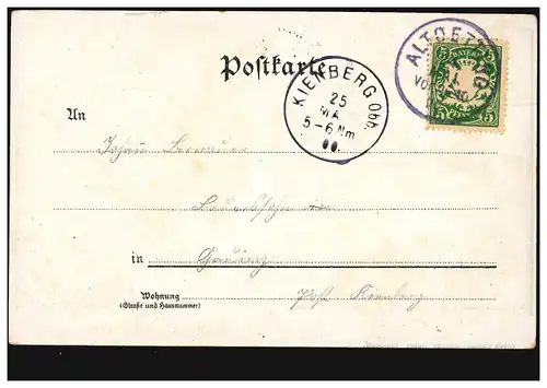 AK Gruss aus Altötting: Stiftspfarrkirche St. Philipp und Jakob, 24.5.1900