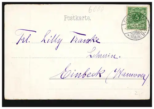 AK Gruss de Francfort/Main: Tour d'Eschenheim, 2.1.1900 après Einbeck