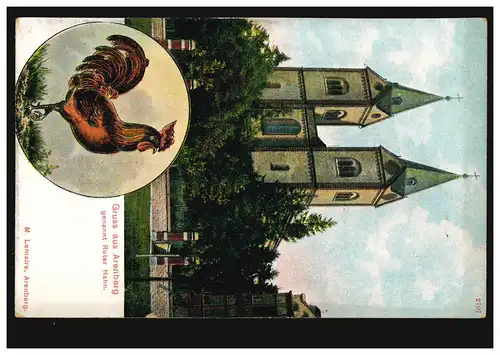 AK Gruss aus Arenberg genannt Roter Hahn: Die Wallfahrtskirche St. Nikolaus