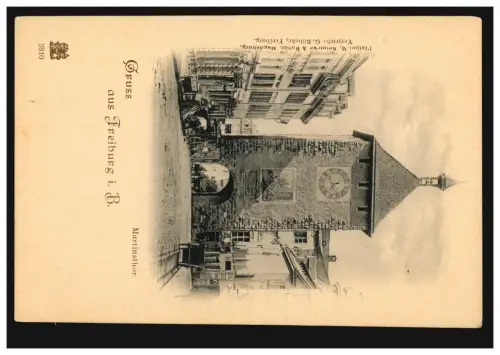 AK Gruss aus Freiburg in Breisgau: Martinstor, ungebraucht