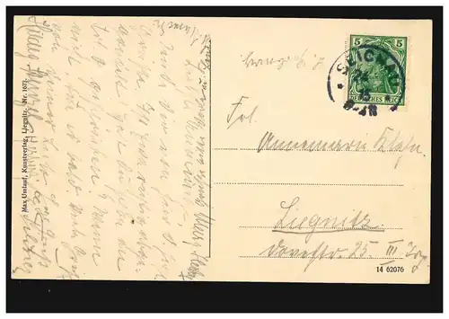 AK Gruss von Willmannsdorfer Hochberg, SEICHAU 1915 vers Liegnitz