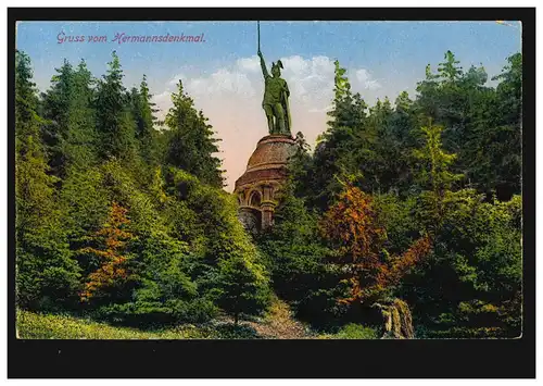 AK Gruss du monument Hermanns sur le Grotenburg, non utilisé, acheté 17.7.1922