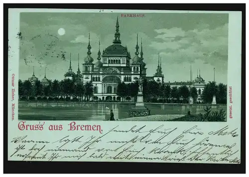 AK Gruss de Brême: Parking au clair de lune, 17.5.1898 selon HANNOVER 17.05.98