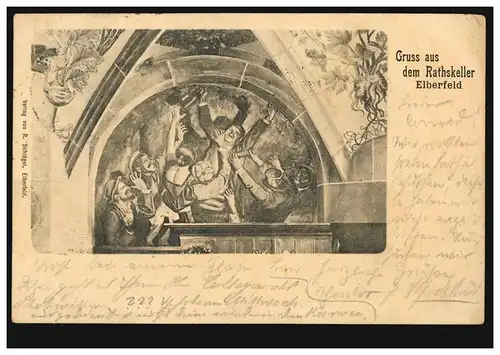 AK Gruss de la Ratskeller, ELBERFELD 6.8.2001 après FRANKFURT / MAIN 6.8.01