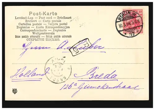 AK Gruss de Berlin: Panorama de Alt-Berlin, 10.3.194 vers BREDA 11.3.04