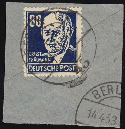 339b Thälmann mit Lacküberzug auf Briefstück, geprüft Tichatzky BPP