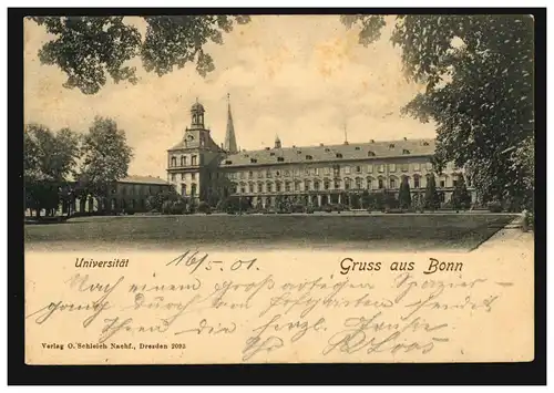 AK Gruss aus Bonn: Universität, 16.5.1901 nach MARXLOH 17.5.01