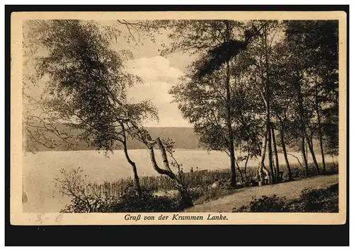 AK Gruss von der Krummen Lanke, Carte postale locale BERLIN-SCHÖNEBERG 21.5.1930