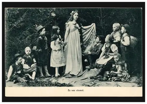 Künstler-AK: Das Märchen erzählt den Kindern. Es war einmal ..., ungebraucht