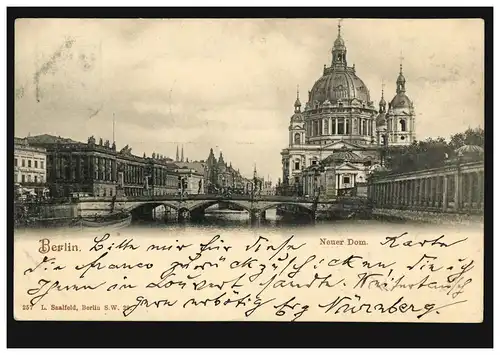 AK Berlin: Neuer Dom, BERLIN SW 61e 18.4.1902 après WANGEN dans l'ALLGÄU 19.4.02