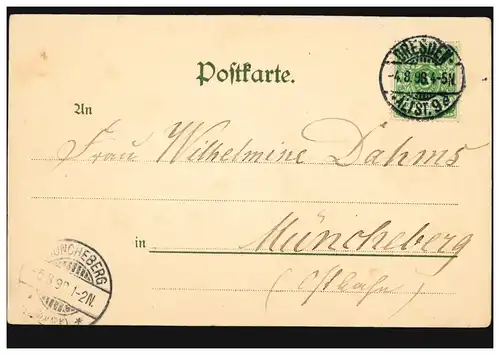 AK Dresde: Le Zwinger, DRESDEN-ALTTADT 4.8.1898 après MÜNCHEBERG 5.8.98