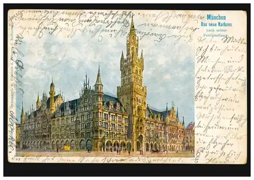 AK München: Das neue Rathaus nach seiner Fertigstellung, 28.6.1903 