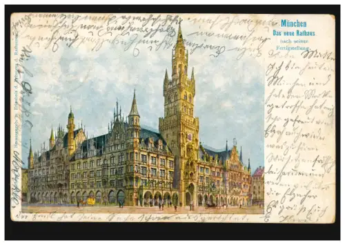 AK München: Das neue Rathaus nach seiner Fertigstellung, 28.6.1903 