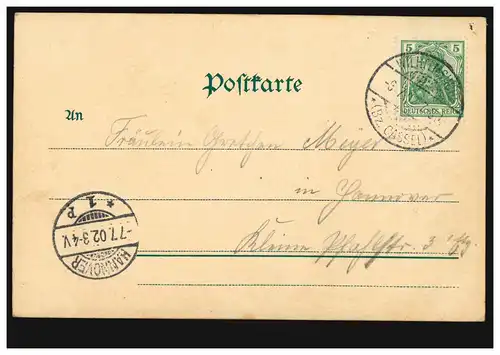 AK Wilhelmshöhe: Hercule avec cascades, WILHELMSHÖHE (BZ. CASSEL) 6.7.1902