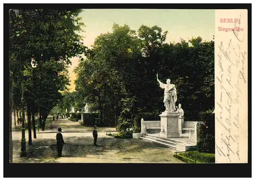 AK Berlin: Siegesallee, 16.1.1904, vers RUHRORT 16.1.04