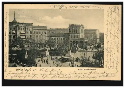 AK Berlin: Belle Alliance-Platz, 23.5.1901 nach MÜNCHEBERG (MARK) 24.5.01