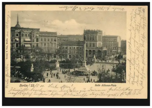 AK Berlin: Belle Alliance-Platz, 23.5.1901 nach MÜNCHEBERG (MARK) 24.5.01