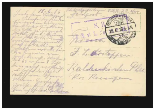 Poste de terrain BS I.R. c. L. No. 25 - Carte photographique 18.6.16 Armoire avec croix / autel