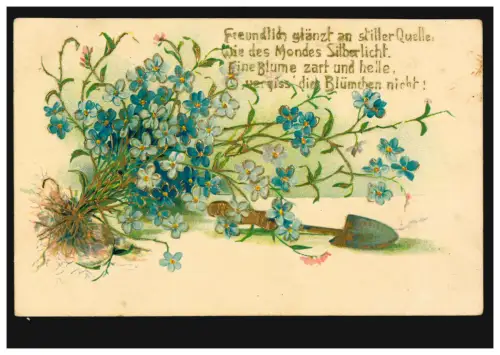 Poème Lyrique AK La Lune Lumières Argent, violette avec pelle, couru 12.8.07