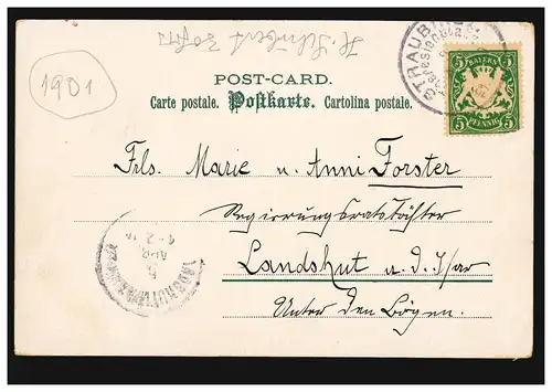 Künstler-AK Ostern: H. Schuber Weinender Junge und Glocke Landschaftsbild, 1901