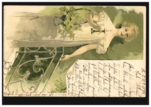 Künstler-AK Verlag M. Kimmelstiel: Mädchen mit Kerze, ROSENBERG 15.9.1899