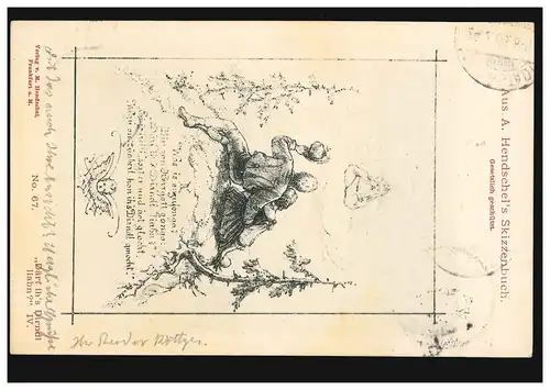 AK Artiste de A. Hendschel's Skiszbuch. Le sommet, DARMSTADT 24.2.1903