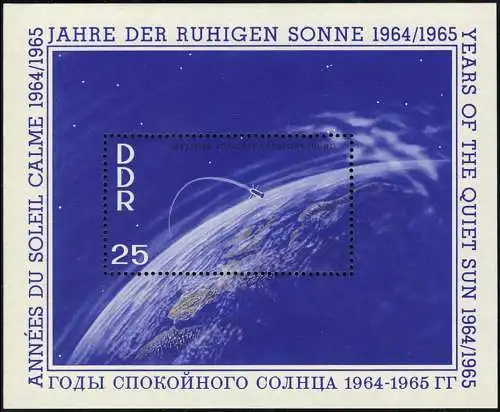 Block 20 Jahr der ruhigen Sonne 25 Pfennig, postfrisch **