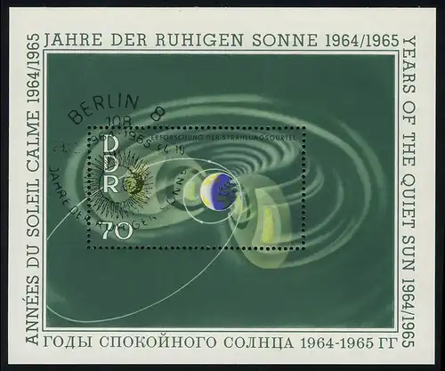 Block 22 Jahr der ruhigen Sonne 70 Pfennig, ESSt Berlin